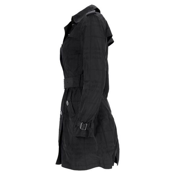 Burberry London Check Trench Coat in Black Polyester - Picture 2 of 6
